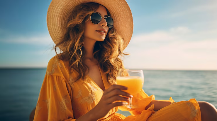 Person at a beach resort